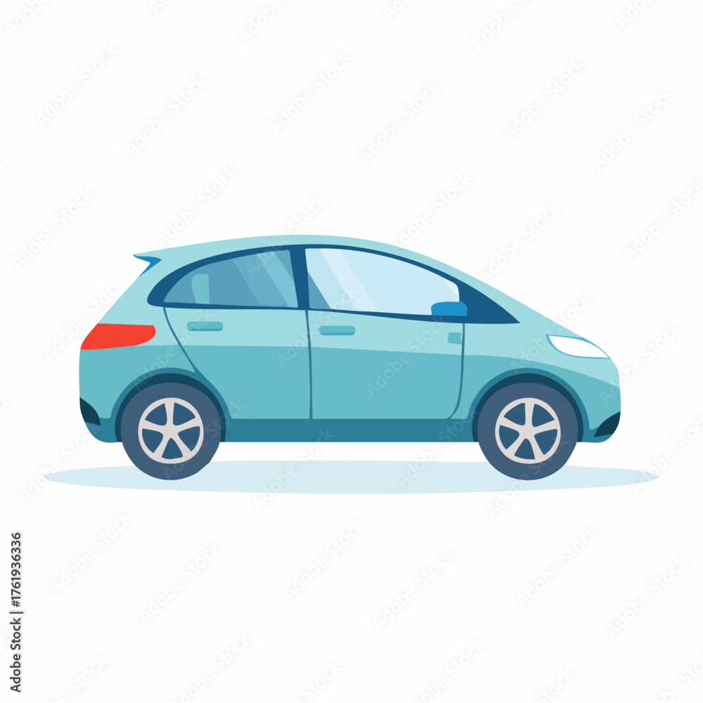 Obraz premium blue car isolated on white