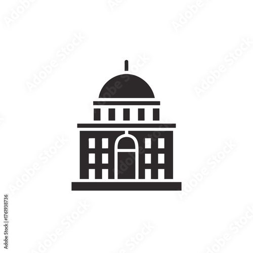 Scalable vector icon illustration of a classic academic building suitable for educational themes