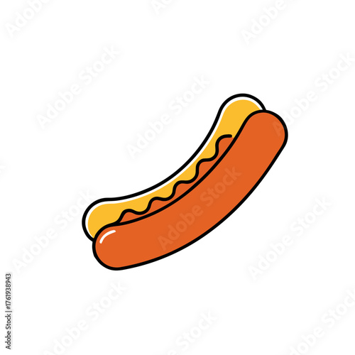 Simple chili dog vector illustration outline scalable graphic icon for food lovers