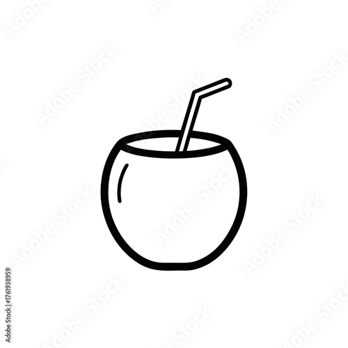 Coconut drink icon vector illustration scalable graphic for tropical beverage designs