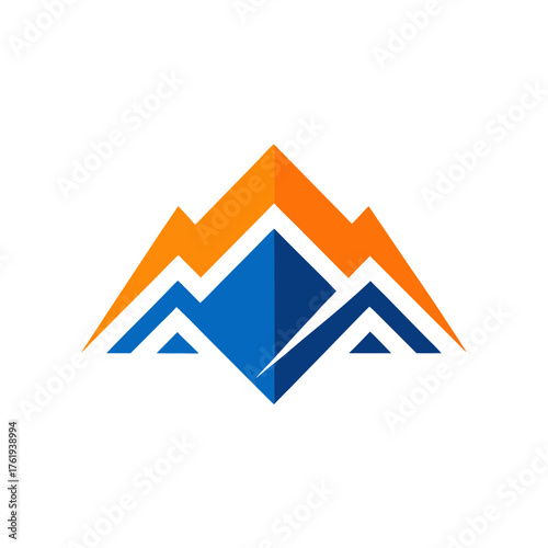 Photorealistic mountain logo vector scalable professional design clean modern icon