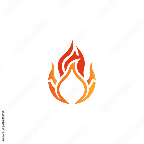 Digital identity flame logo tech vector illustration scalable icon for modern branding