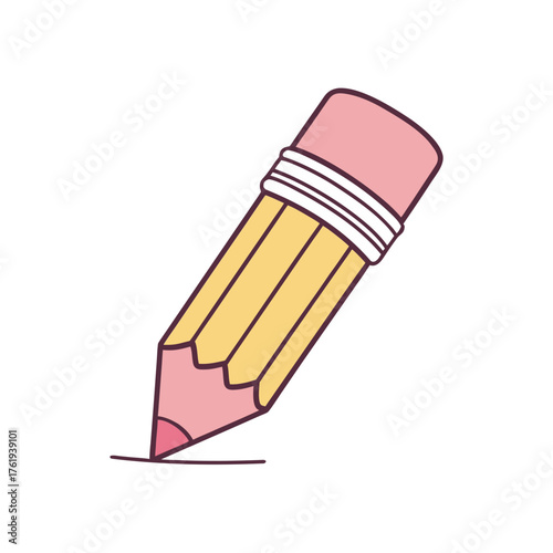 Cute vector illustration of a pencil ready for kindergarten learning and creativity