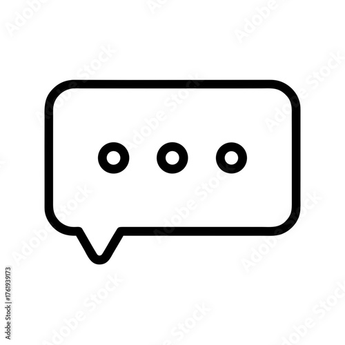 Modern rectangular chat bubble with three dots vector illustration icon scalable eps