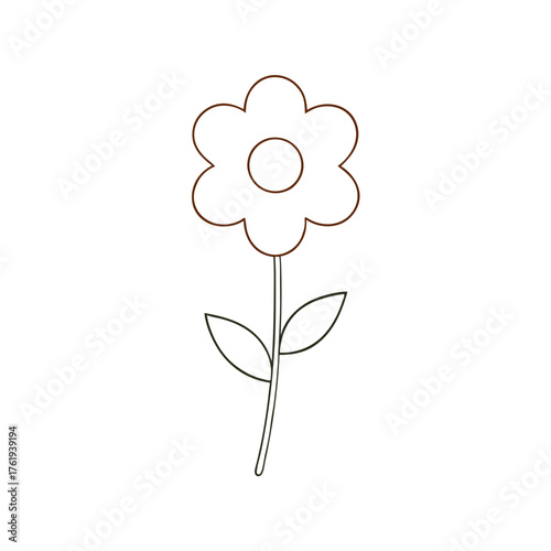 Flat vector orange flower illustration scalable graphic design elements for projects