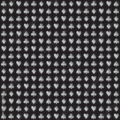 Seamless pattern of playing card symbols. Vector illustration.