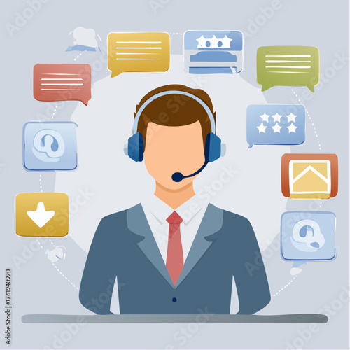 Exzellenter Kundenservice: Vektor-Konzept für Support und Zufriedenheit