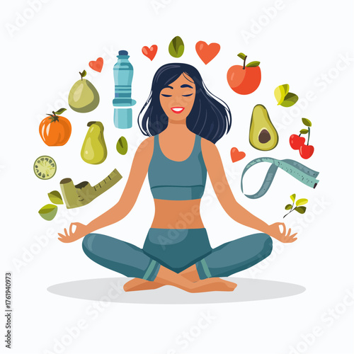 Gesund leben: Vektor-Illustration für Wellness und Wohlbefinden