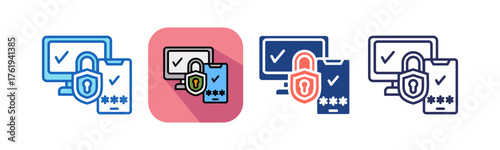 Two Factor Authentication multistyle icon