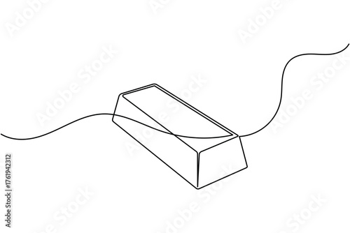 Gold bar continuous line drawing finance concept vector illustration