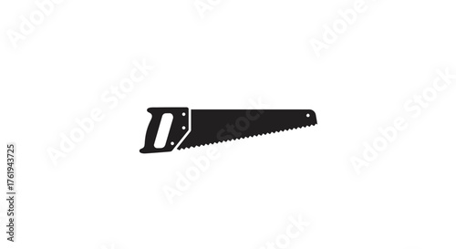 Saw Silhouette A Minimalist Illustration of a Hand Saw