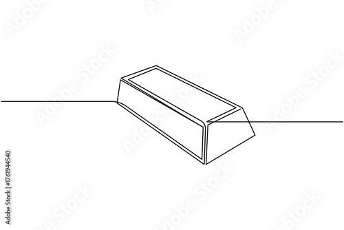 Gold bar continuous line drawing finance concept vector illustration