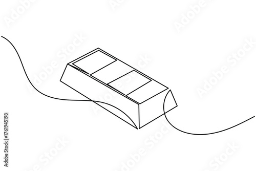 Gold bar continuous line drawing finance concept vector illustration
