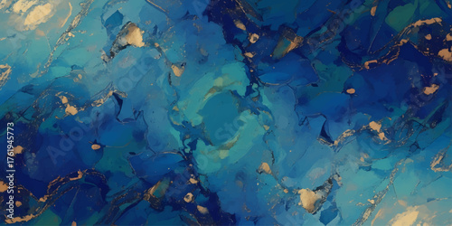 Blue and yellow watercolor paint texture and grunge pattern art illustration of Europe