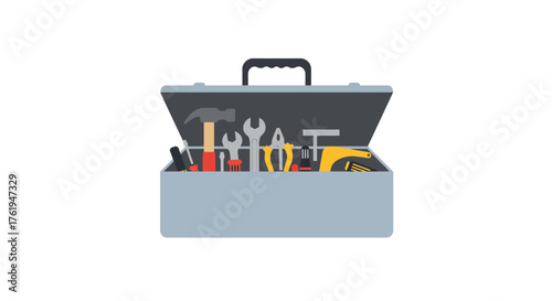 Open Toolbox Filled with Tools for Repair and Maintenance