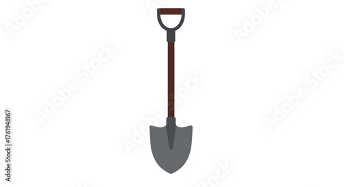 Illustration of a Shovel for Digging and Gardening on a White Background