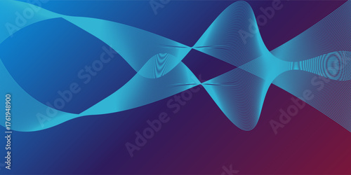 Blue purple red gradient mesh abstract background with wavy blended lines nice for wallpaper or banner vector illustration design.