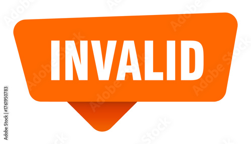 invalid sticker. invalid orange sign isolated on transpatent background