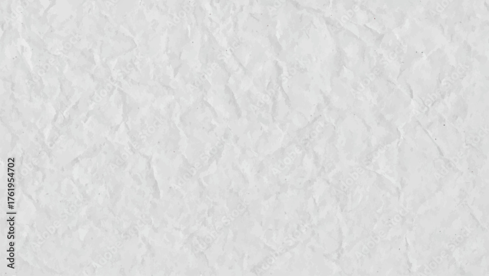 Obraz premium White wrinkled paper texture background. Crumpled and folded paper surface with soft shadows. Realistic vector background for design, poster, and presentation use.