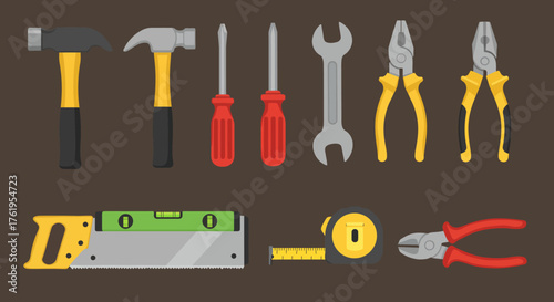 Essential Hand Tools Vector Illustration of a Toolbox Collection for DIY Projects