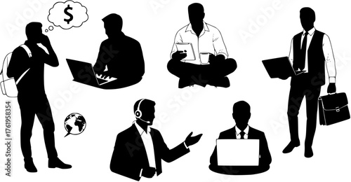 Remote Work Entrepreneur man Silhouette