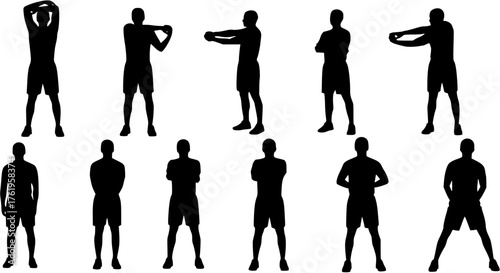 Wellness Man Stretching Post-Workout Silhouette
