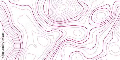 Topographic line map. Abstract topographic map banner with copy space.White background.