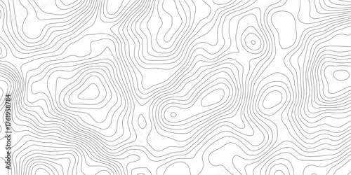 Topographic background and texture, monochrome image. Cartography Background, topographic multicolored linear background for design, abstraction with place for text.