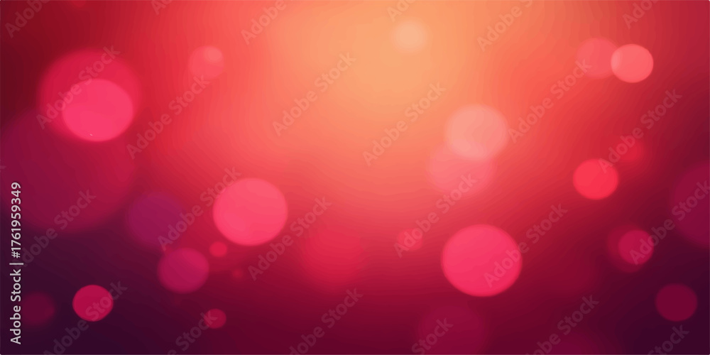Soft focus abstract background with glowing pink and red bokeh lights and subtle heart shapes