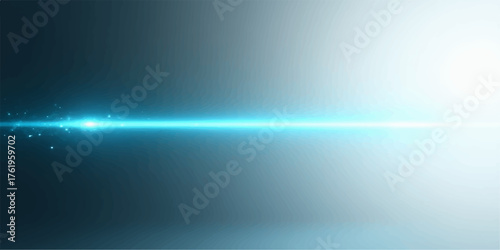 Bright neon blue light streak across dark abstract background with subtle bokeh effect