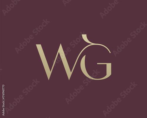 WG letter logo icon design. Classic style luxury initials monogram.
