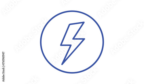 Simple blue lightning bolt icon inside an oval shape