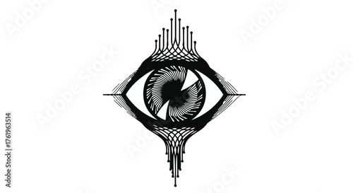 Intricate abstract eye design symbolizing perception and digital connection