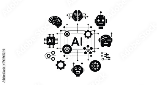 Abstract representation of artificial intelligence and machine learning concepts