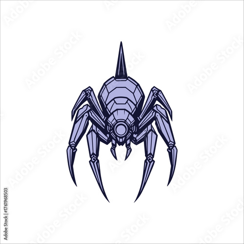 cyberpunk spider hand drawn illustration artwork