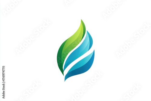 Free Download Abstract nature logo green blue water flow design ecology organic fresh on transparent background - GFXLoad