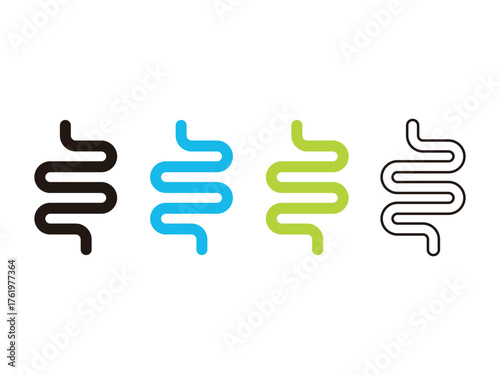 set of gut constipation for medical symbol, vector, isolated on transparent background