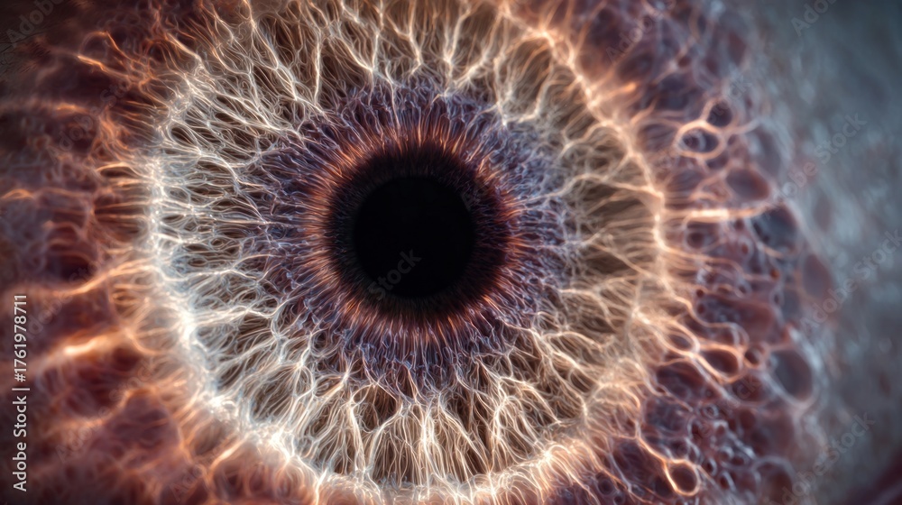 custom made wallpaper toronto digitalDetailed eye with glowing fiber network