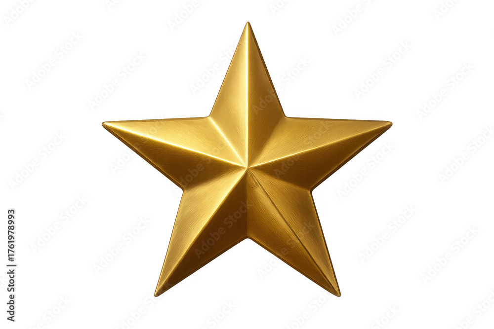 Obraz premium Golden star award on transparent background representing achievement, success, quality, and leadership