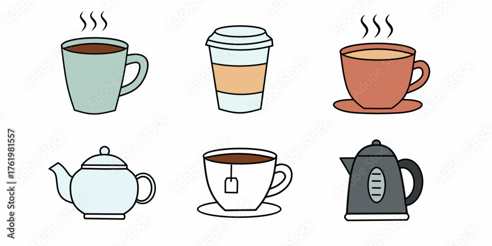 Fototapeta premium set of cups