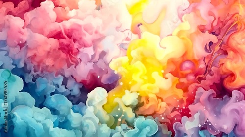 Vibrant animated cloud movements in slow motion showcase artistic colors and dynamic patterns