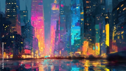 Urban skyline's abstract art