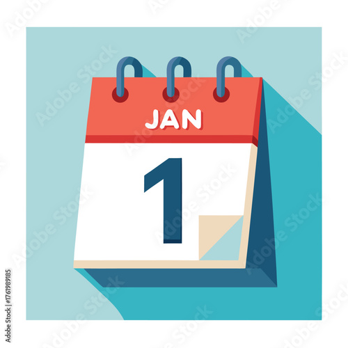 January first calendar page icon
