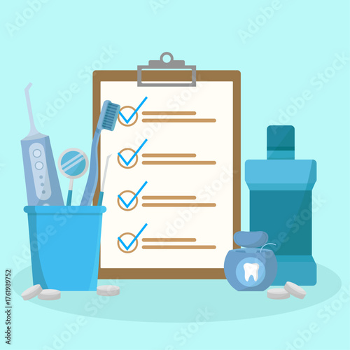 Dentistry elements oral hygiene tools toothbrush electric toothpaste irrigator mouthwash dental floss