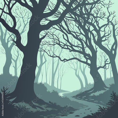 Halloween image background witch in evil style 