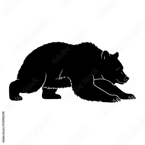 Black bear silhouette crawling animal mammal
