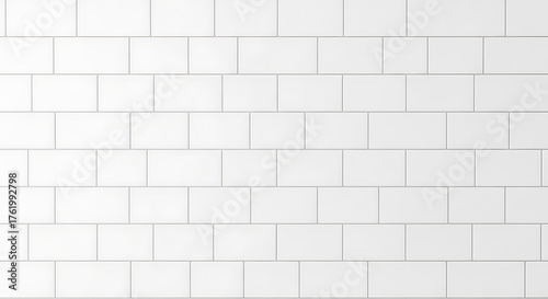 Clean White Subway Tile Background for Modern Interior Design.