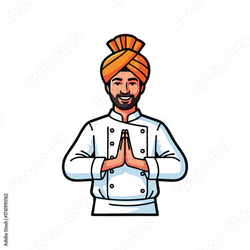 Indian chef turban restaurant cuisine food hospitality welcome