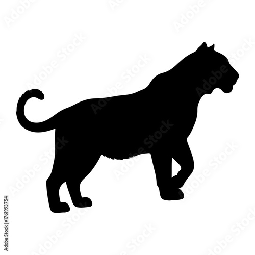 Black panther silhouette walking big cat animal