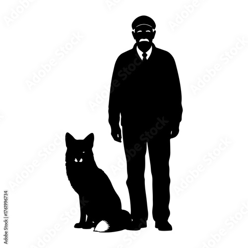 Man and fox silhouette animal person
